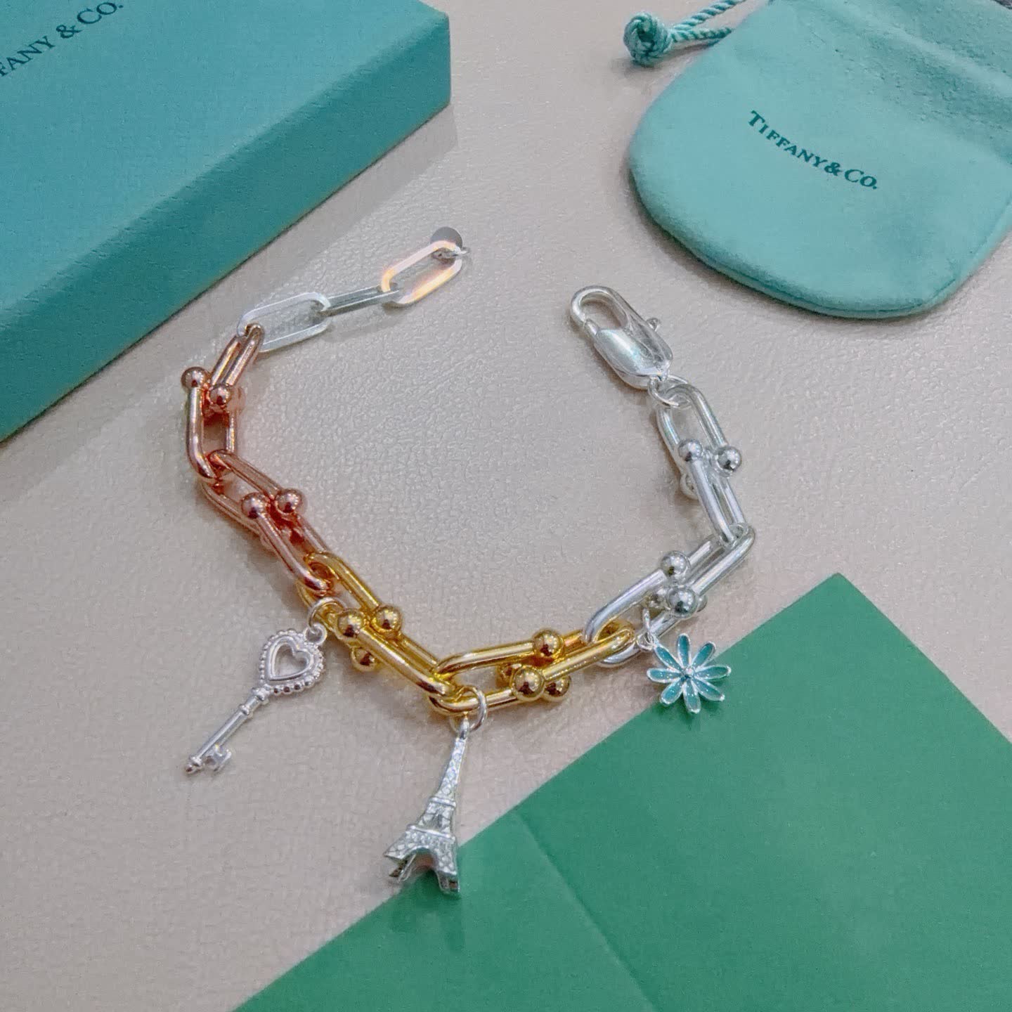 Tiffany & Co. Eiffel Tower Charm Bracelet